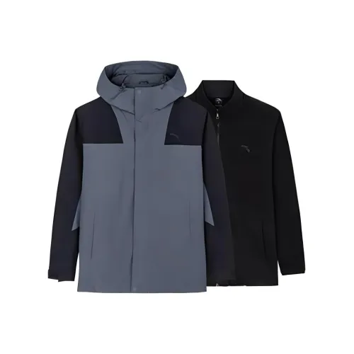 ANTA Variety Тренировки Коллекция Теплоизоляционный Водоотталкивающая Ветровка Мужская Основной черный Мужская Серый