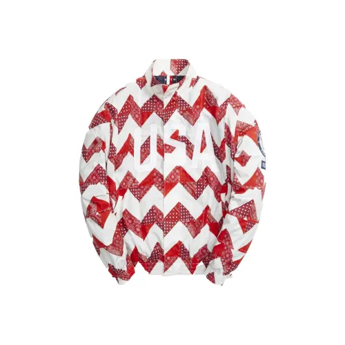 KITH SS21 Куртки Пальто Унисекс Красный Белый