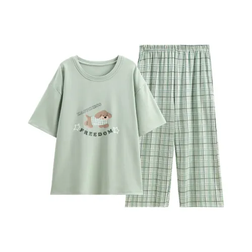 FENTENG Пижамный комплект женский серый зеленый