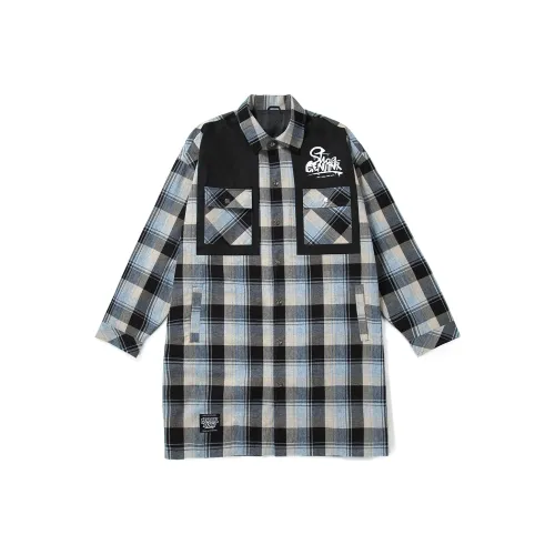 GENANX Абрикос Синяя клетка Унисекс Тренч