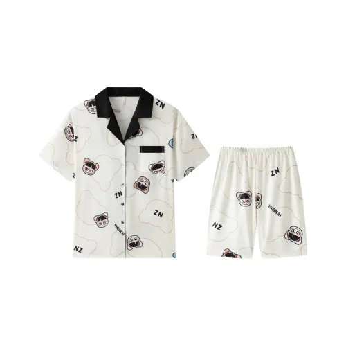 Gongdie x NEZHA LIANMINGKUAN Пижамный комплект Унисекс Белый