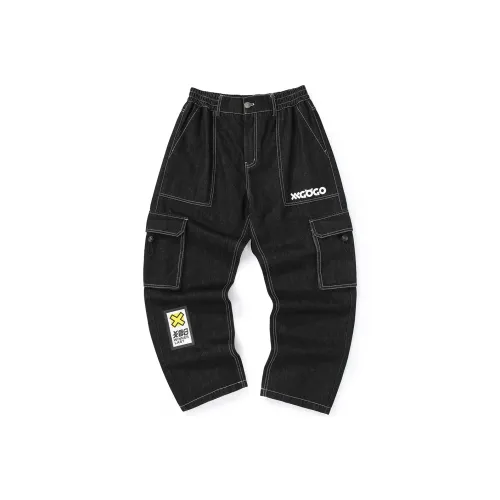 XXGOGO Карго Брюки Джинсы Унисекс Черный