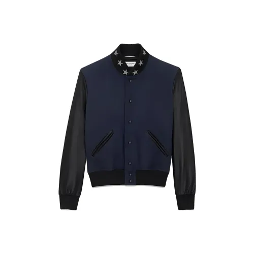 SAINT LAURENT Бейсбольная куртка Мужская Морской синий