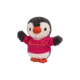 Розово-красный свитер пингвин