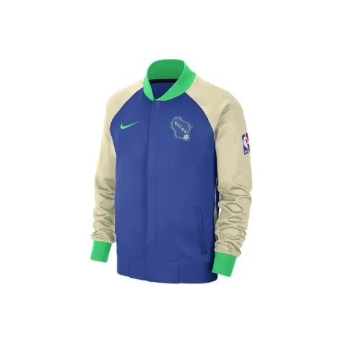 nike Dri Fit Milwaukee Bucks SHOWTIME Городской Edition Куртки Пальто Городской Edition Milwaukee Bucks Мужской Синий