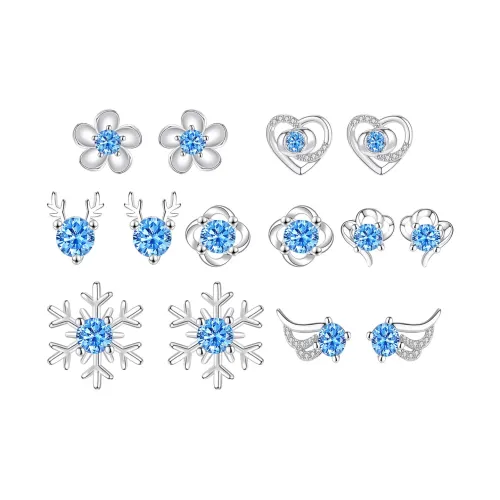 KINGFOCUS 999 Fine Серебряные игольные серьги-гвоздики для женщин