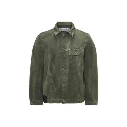 JW Anderson TWISTED Denim Куртка Куртки и Пальто Мужской Зеленый