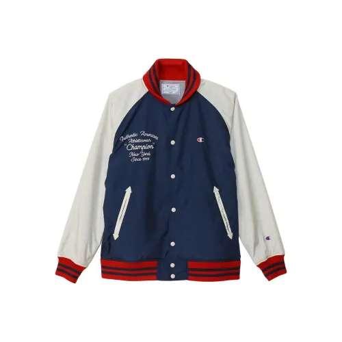 Champion SS24 Baseball Jacket Men's Navy Blue