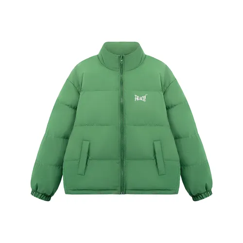Teach Peace Основной с принтом буквы утолщенный воротник-стойка 90% белый утиный пух куртка пуховик унисекс