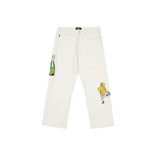 PALACE White Unisex Jeans