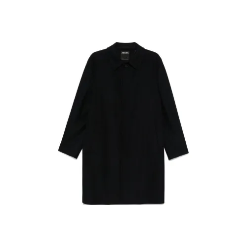 Zegna FW24 Пальто Мужское Пруссия Синий