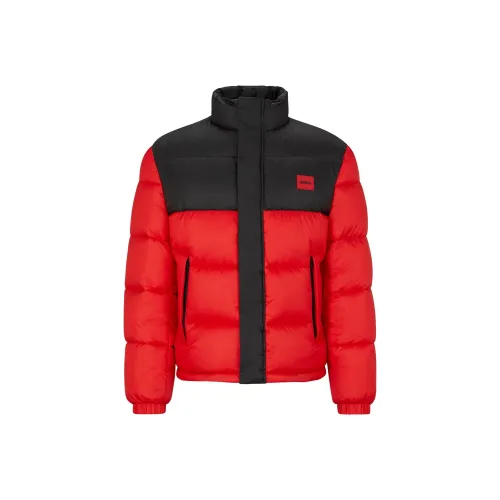 Hugo Boss Водонепроницаемая пуховая куртка с красным логотипом и значком куртки и пальто мужские красный