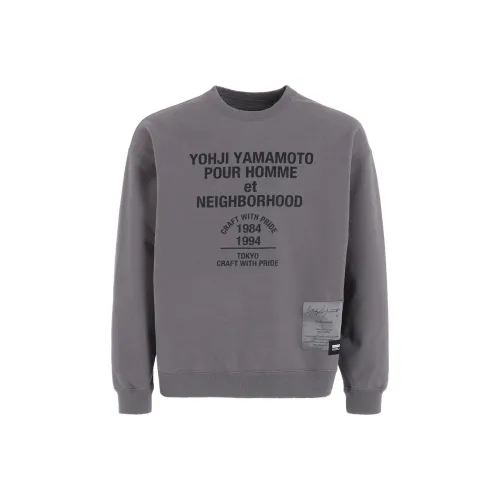 Yohji Yamamoto Серый Мужской Свитшот