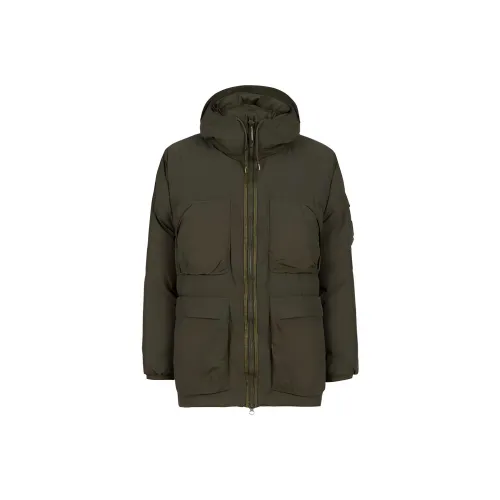 C.P.Company Flatt Нейлон С капюшоном Пуховые куртки PARKA Куртки Пальто Мужской Зеленый