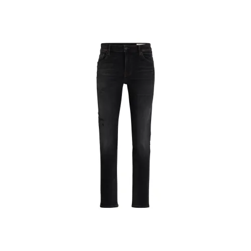 Hugo Boss Тонкий Flt JEans Мягкий Motion Enlm Джинсы Мужской Черный