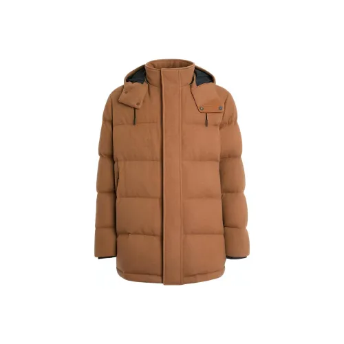 Zegna Oasi Кашемир Ghiaccio PARKA Куртки Пальто Мужской Коричневый