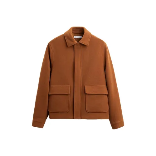 ZARA Полосы/Апельсин Мужские Куртки