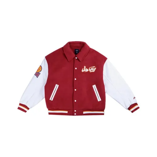 LINING CBA Collection Коллекция Куртки Пальто 24 25 Сезон Shanxi Команда Унисекс Темная Ягода Красный