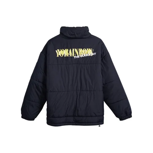 YearnObtainRainbow Хлопковый пуховик унисекс черного цвета