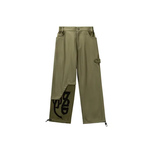 WOOKONG Повседневные брюки Мужские Зеленые