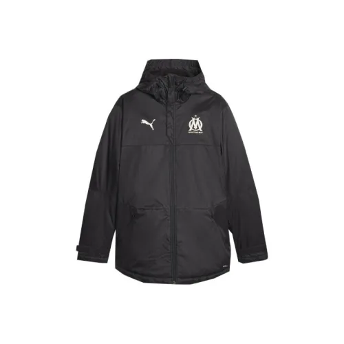 PUMA Зимняя куртка DE Football Olympique de Marseille Пуховая куртка Мужская Черная