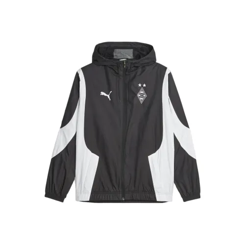 PUMA Veste D'Avant Match 23 24 Anthem Borussia Mönchengladbach Куртка Мужской Черный белый