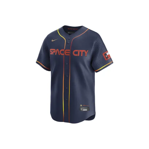 Nike x MLB Коллаборация Dri FIT Alex Bregman Houston Astros Городской Connect Бейсбольная куртка Мужской Морской синий