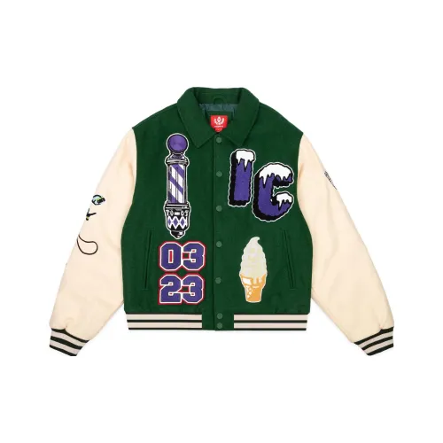 ICECREAM Бейсбольная куртка Мужская Зеленая