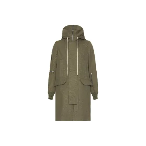 RICK OWENS совместное брендирование Зеленое Мужское Пальто