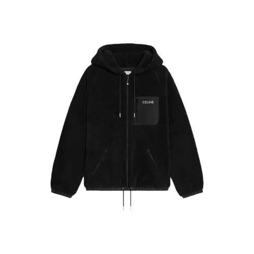 CELINE Velvet Feel Coat Men's Black