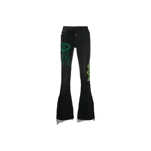 Off Белый SS21 Черный Мужской Джинсы