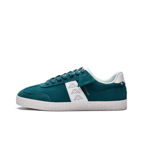 KAPPA Спина к Спине Нижняя юбка Устойчивая к истиранию Низкий Топ Кроссовки для скейтбординга Унисекс Стекло Зеленый Классический белый