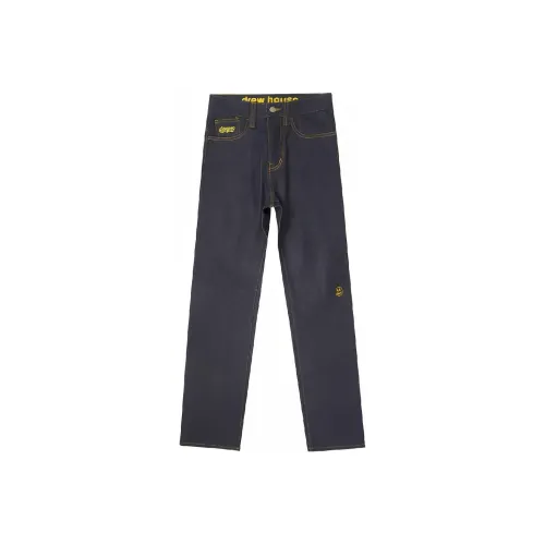 Drew House Letter Logo Series Джинсы Унисекс Винтаж Темно-синий