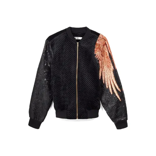 JI CHENG Бейсбольная куртка Унисекс Черный