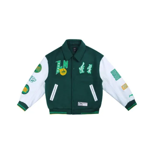 LINING CBA Collection Коллекция Куртки Пальто 24 25 Сезон Команда Liaoning Унисекс LUSH Зеленый