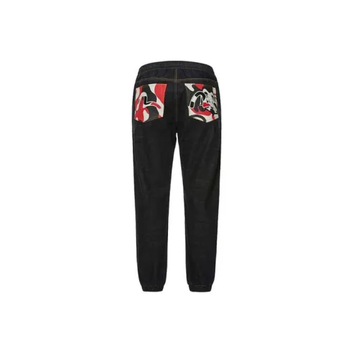 EVISU Штаны с манжетами Джинсы Мужской Джинсовый синий