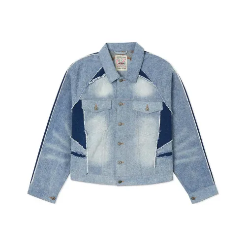 KIDSUPER STUDIOS Ronaldinho Collaboration Выстиранный Синий Мужские Куртки