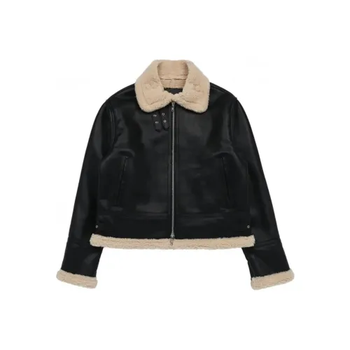 Acme De La Vie ADLV Куртка из веганской кожи Mouton черного цвета унисекс черная