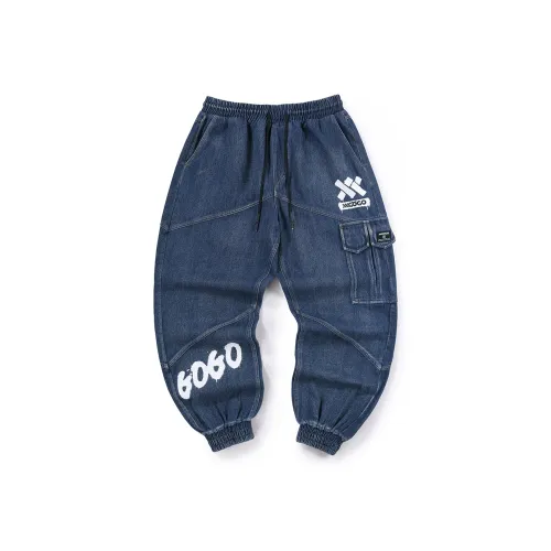 XXGOGO Карго Брюки Джинсы Унисекс Темно-синий