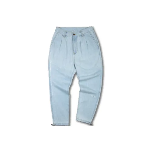 GAONCREW Штаны с манжетами Джинсы Унисекс Light Синий