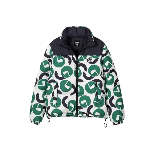 GOLF Пуховик Мужской Белый Зеленый