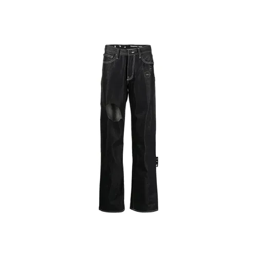 Off Белый SS21 Черный Мужской Джинсы