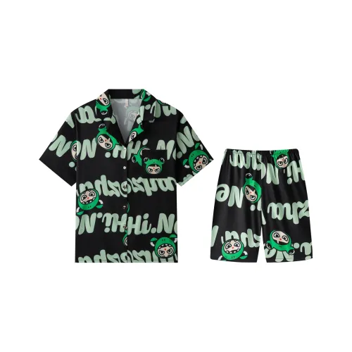 Gongdie x NEZHA LIANMINGKUAN Пижамный комплект Унисекс Зеленый