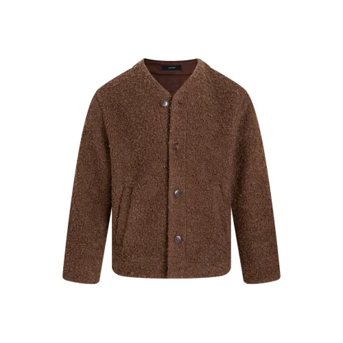 Dupu Contracted Вельвет Feel Пальто Мужской Темно-Коричневый