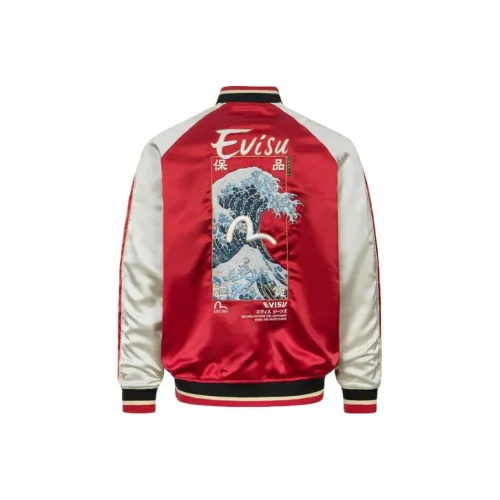 EVISU Темно-красный Мужской Бейсбольный Джерси