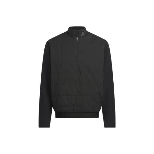 Adidas Ultimate365 Стеганый DWR Полузастежка Свитшот Куртки Пальто Мужской Черный