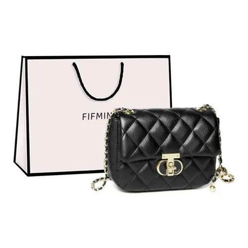 15 MINS Сумка из коровьей кожи с цепочкой маленькая квадратная сумка сумка через плечо маленькая женская полночный черный экрю