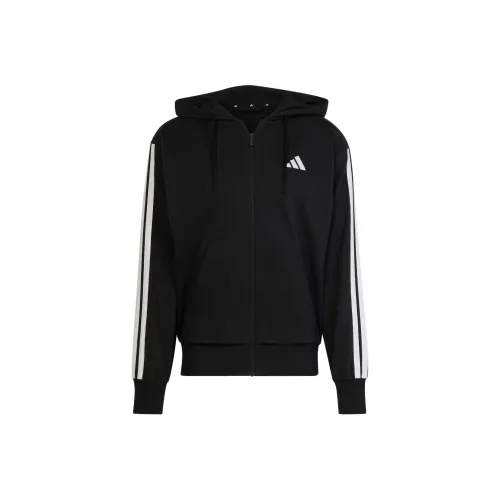 Adidas Sportswear ESSENTIALS FW24 3 Stripes French Terry Куртки и Пальто Мужской Черный Белый