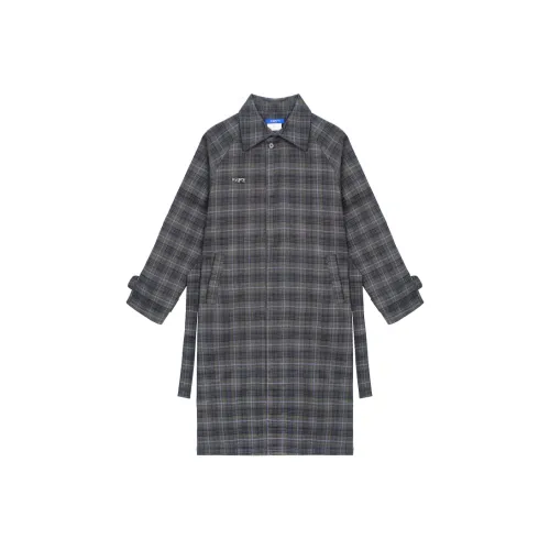 PMET Silhouette Cuts Клетка MID Длина Пальто Унисекс