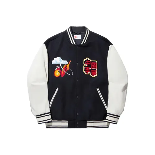 LINING Бейсбольная куртка Мужская Черный Экрю